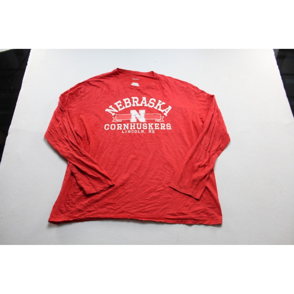 Captivating Nebraska Cornhuskers Shirt Mens XX-Large Red Excellent Long Sleeve
